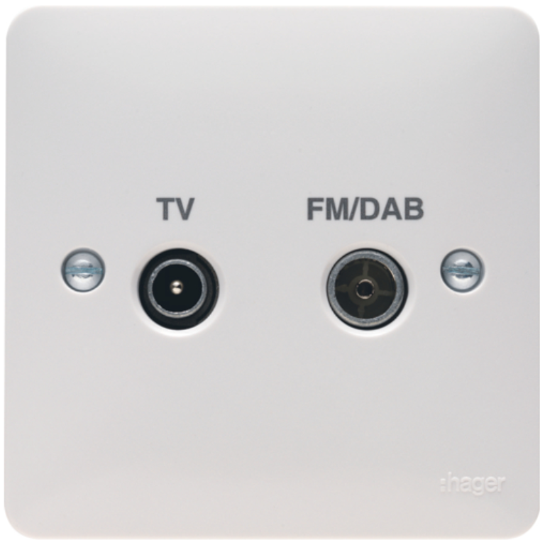 Hager WMDX TV & FM/DAB Socket