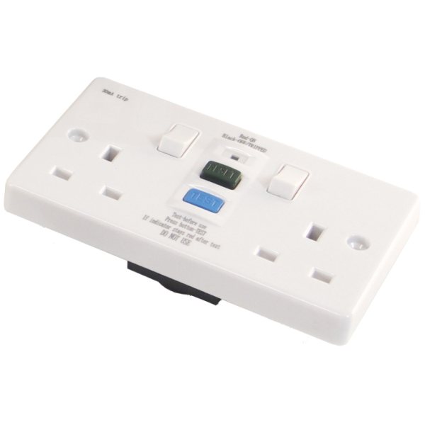 Socket, 2 Gang RCD Enclosure, Type A