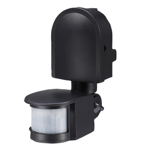 Ovia Multi Direc 180Deg PIR Blk IP44 Wall Mounted