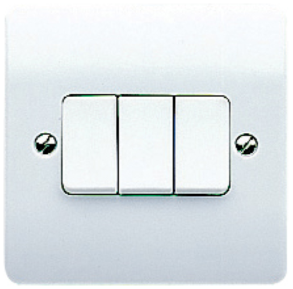 Plate Switch, 3 Gang 2 Way SP