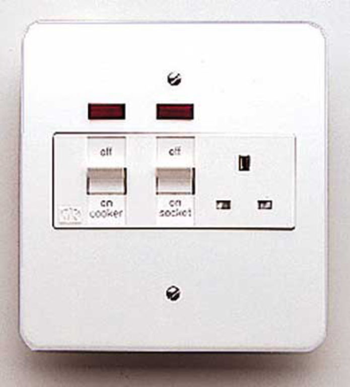 Cooker Control Switch, DP Main Switch & Socket c/w Neon