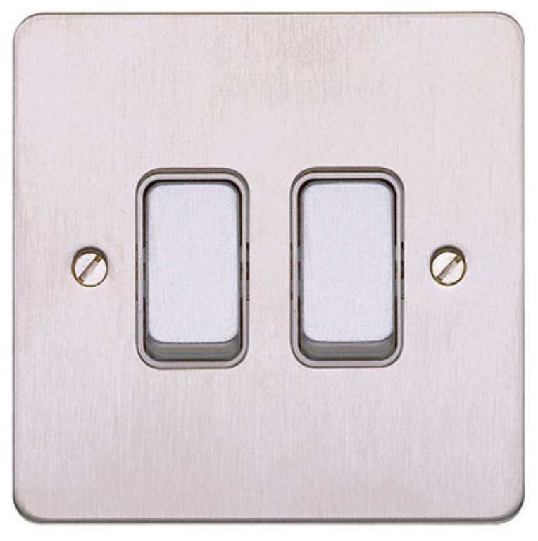 Switch, 2 Gang 2 Way SP, White Inserts