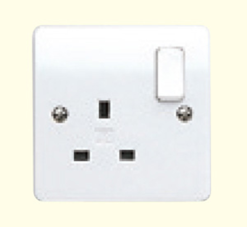 Socket, 1 Gang Switched DP Dual Earth