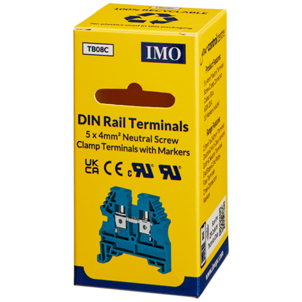 Terminal Block, DIN Rail & Neutrals Blister Pack=5