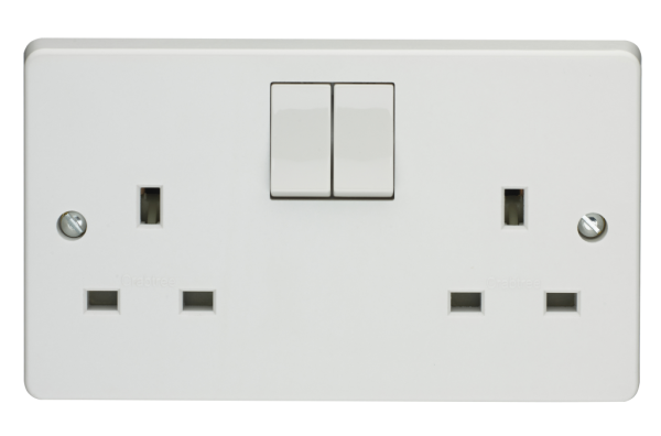 Socket, 2 Gang SP Switched