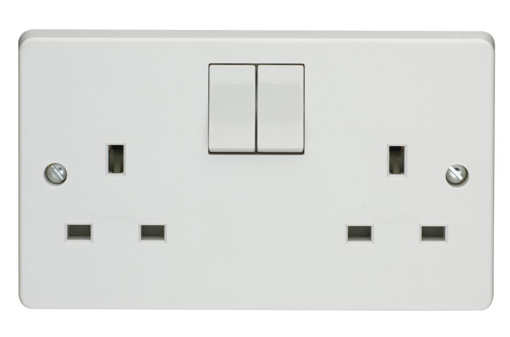 Socket, 2 Gang SP Switched