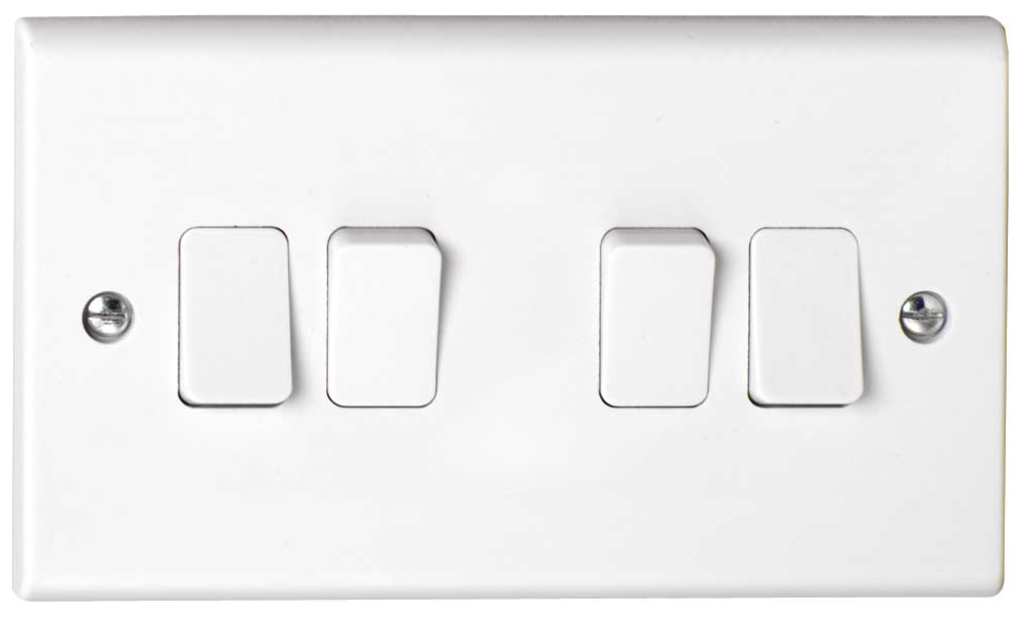 Deta S1244 4 Gang 2Way Plate Switch