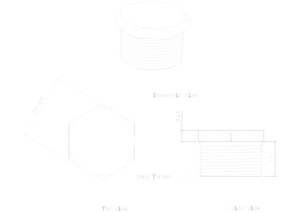 METPRO - HSP1G 20MM GALV HEX PLUG - Image 2