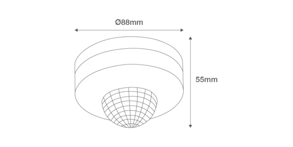 Ovia Ceiling Mounted 360Deg PIR Blk IP44 88mm OD - Image 2