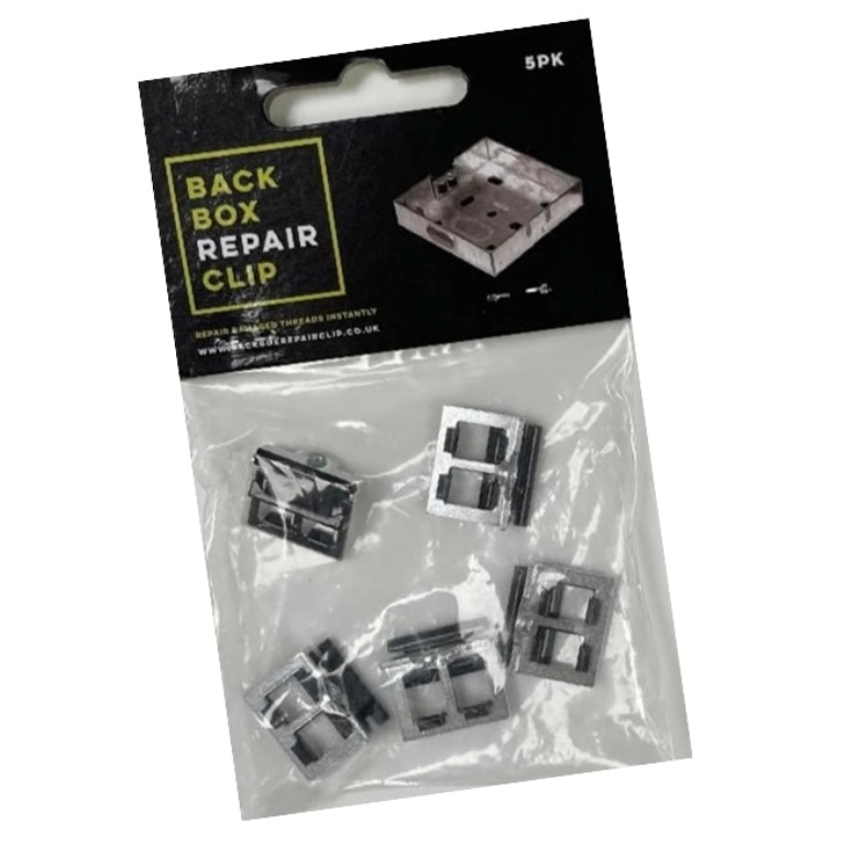 Clip, Electrical Back Box Repair PK=5, Replaces Damaged Lug/Thread