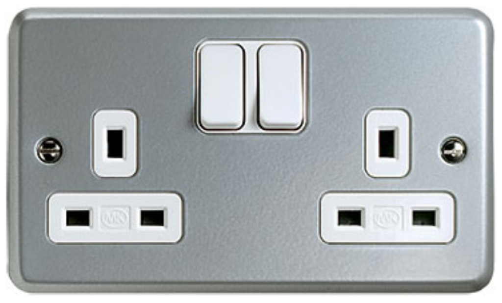 Socket, 2 Gang Switched DP Surface