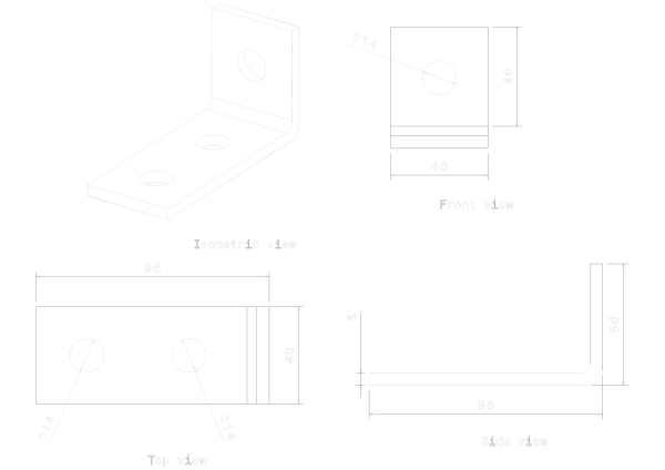1 X 2 90 DEG ANGLE BRACKET (SB502) P1346 - Image 3