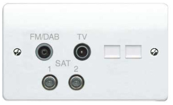 Socket, 2G Quadiplexer BT Secondary+RJ45