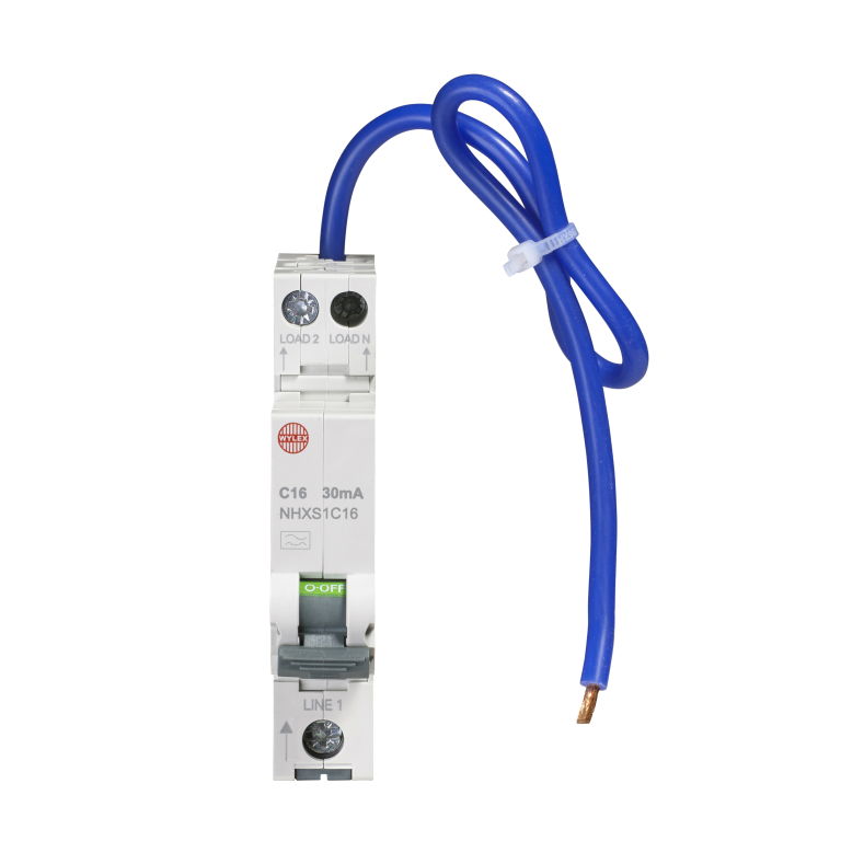 Wylex NHXS1C16 RCBO SP&N C 16A 30mA