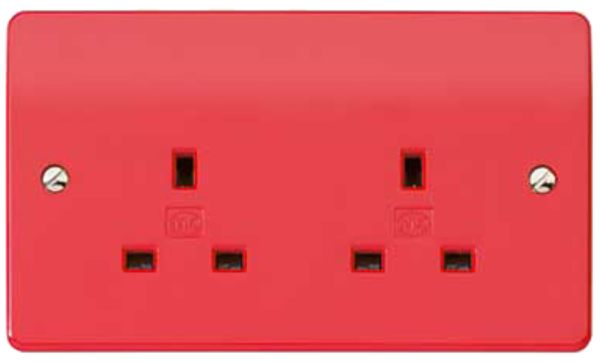 Socket, 2 Gang Unswitched Dual Earth Flush