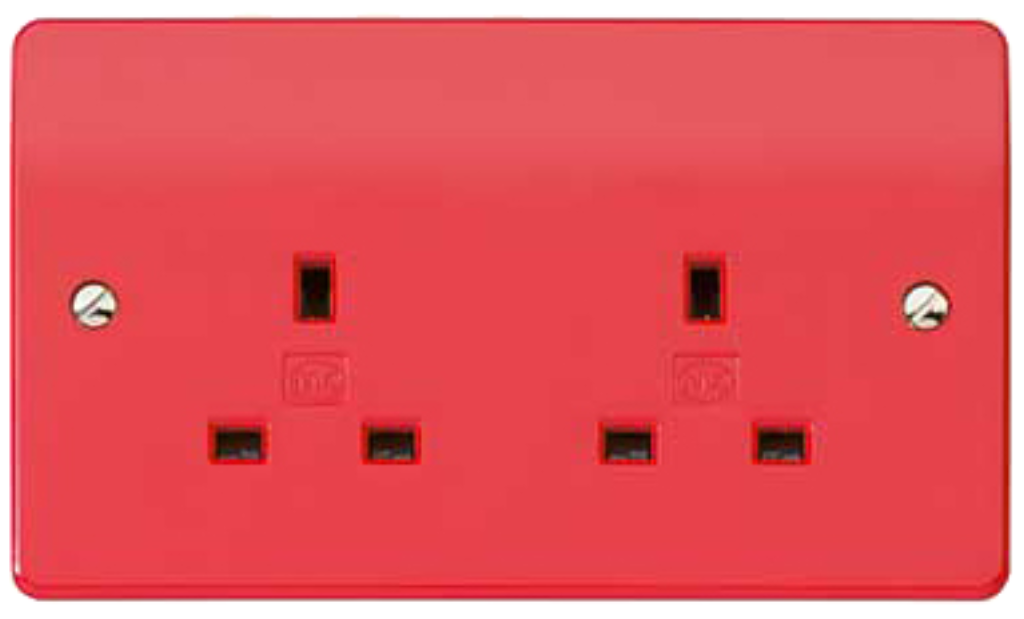 Socket, 2 Gang Unswitched Dual Earth Flush
