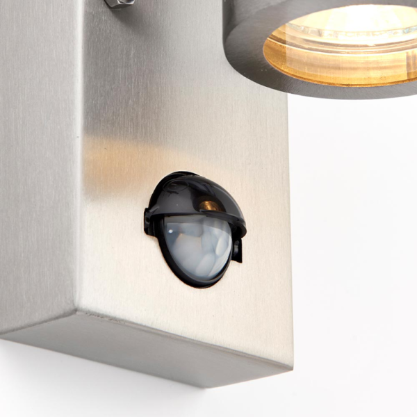 Wall Light, Palin 2 Light & PIR IP44, c/w Clear Glass - Image 5