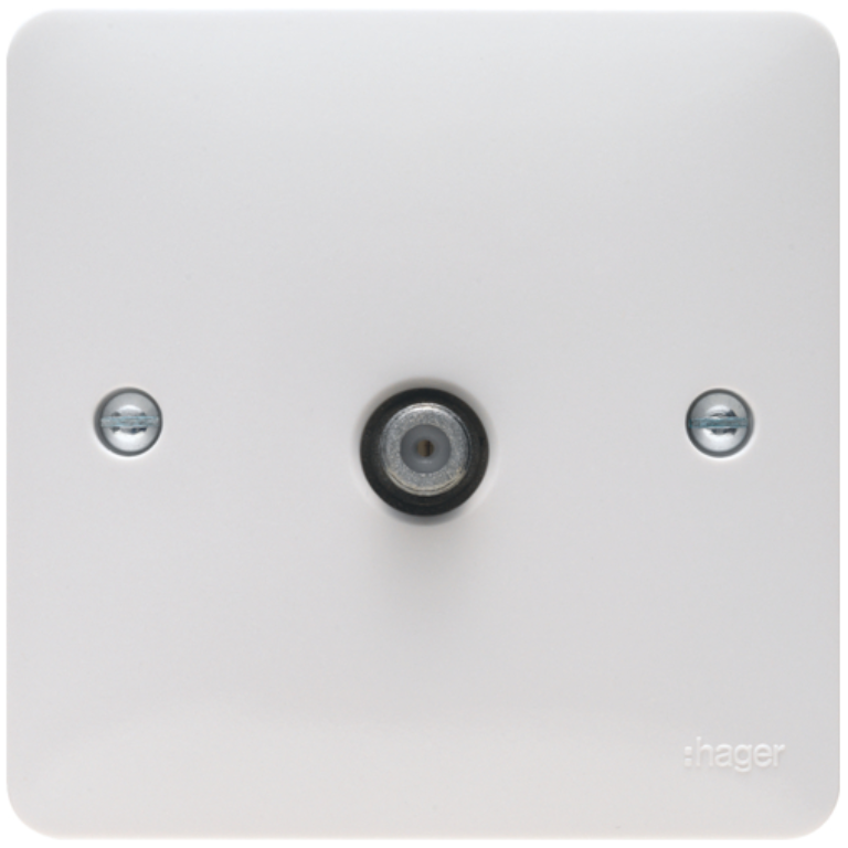 Socket, 1 Gang Satellite F Type Screened