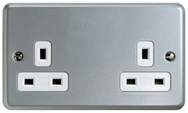 Socket, 2 Gang Unswitched Dual Earth