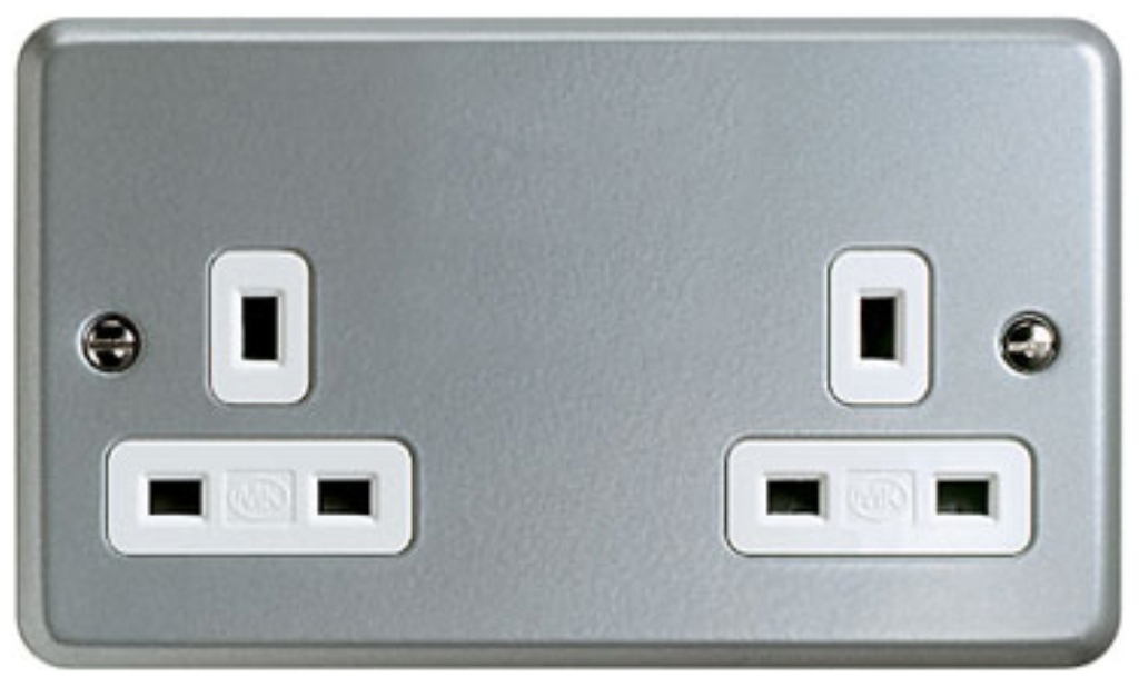 Socket, 2 Gang Unswitched Dual Earth