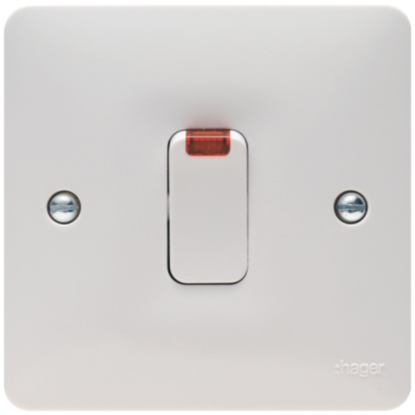 Hager WMDP84N Switch 1G DP&LED 20A