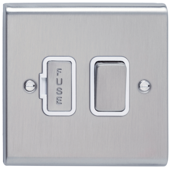 Connection Unit, DP Switched Fused, c/w White Insert