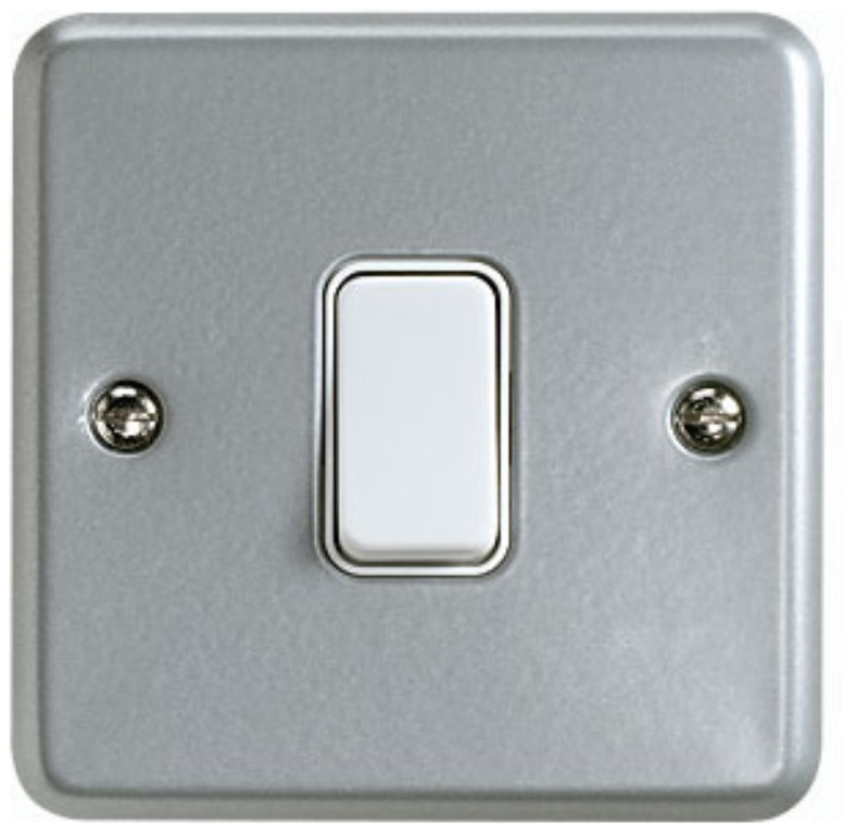 Plate Switch, 1 Gang 2 Way SP, Surface