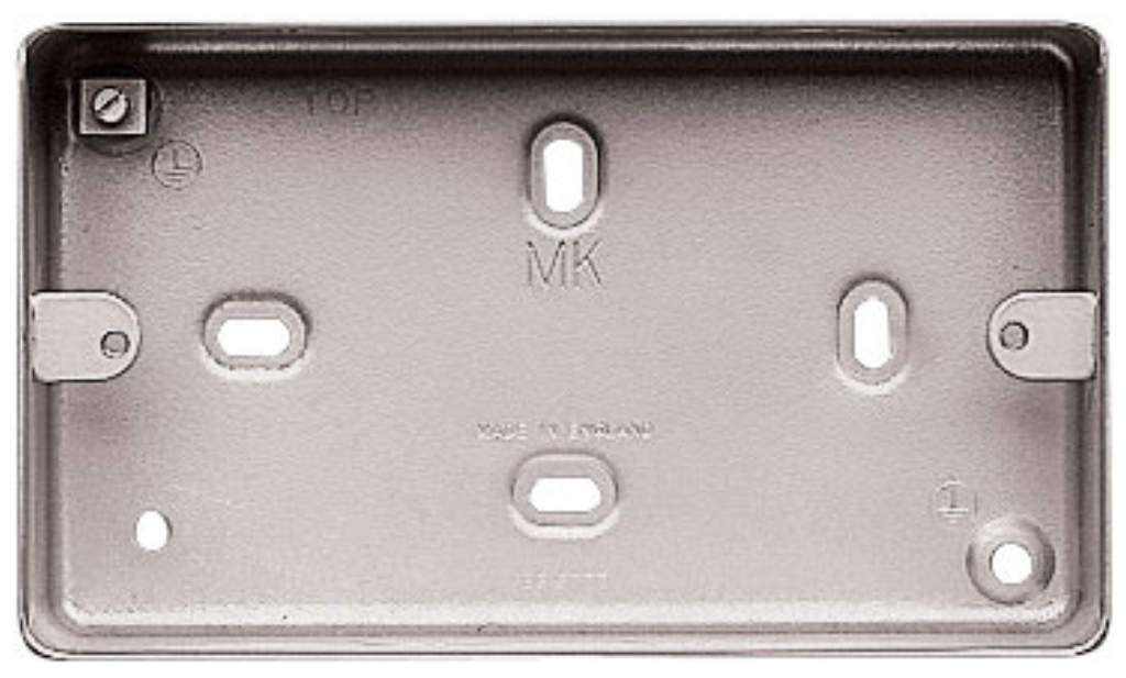 Box, 2 Gang Surface, c/w 7 x 20mm Knockouts