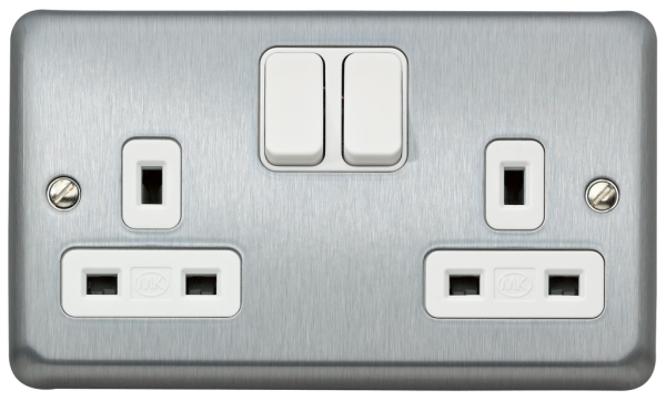 Socket, 2 Gang Switched DP