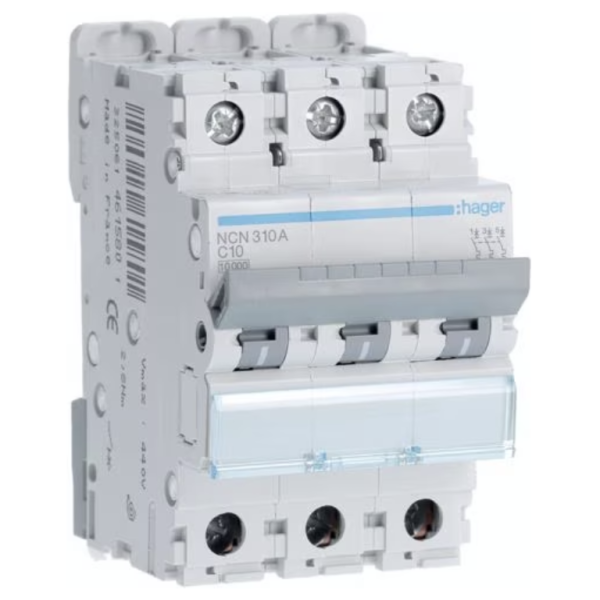 HAGER NCN310A 10A 3P 10K