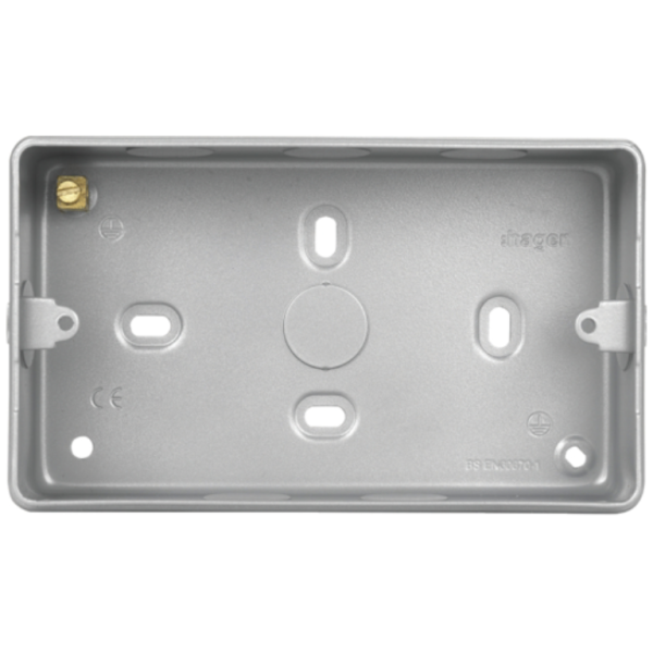 Hager WPB240KO Back Box 2 Gang Grey