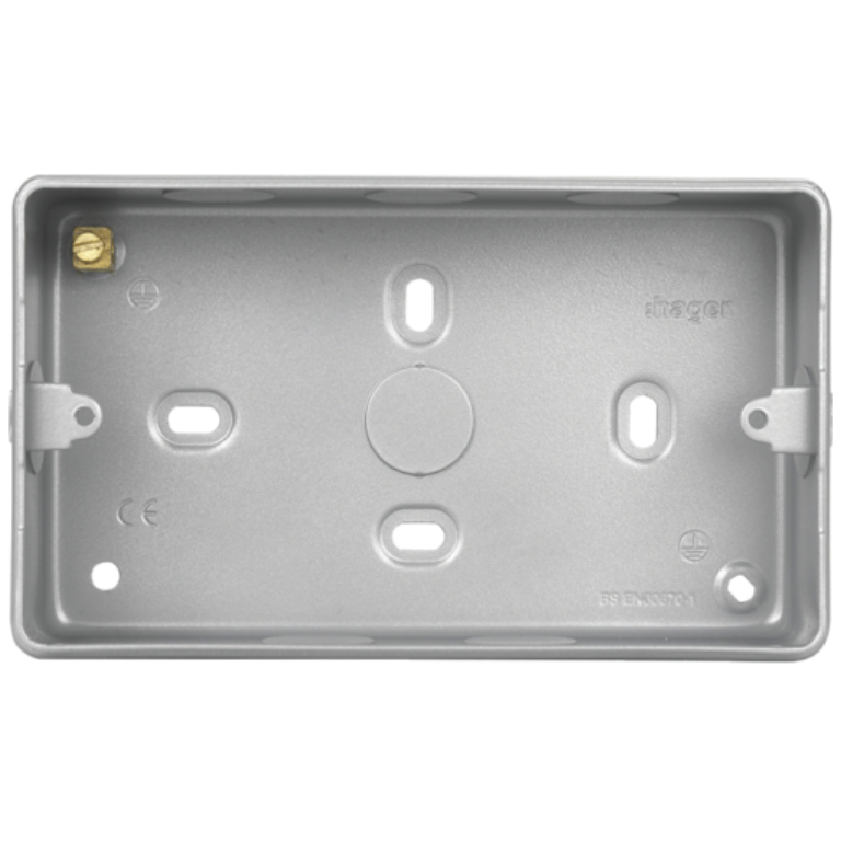 Hager WPB240KO Back Box 2 Gang Grey