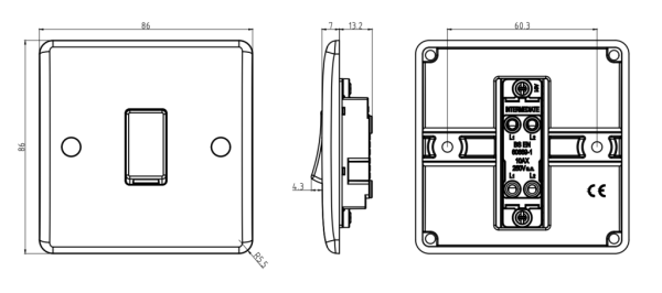 Plate Switch, 1 Gang Intermediate - Image 2