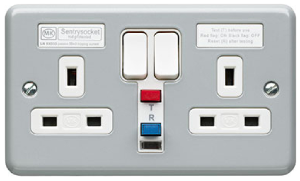 Socket, 2 Gang Switched SP RCD Passive