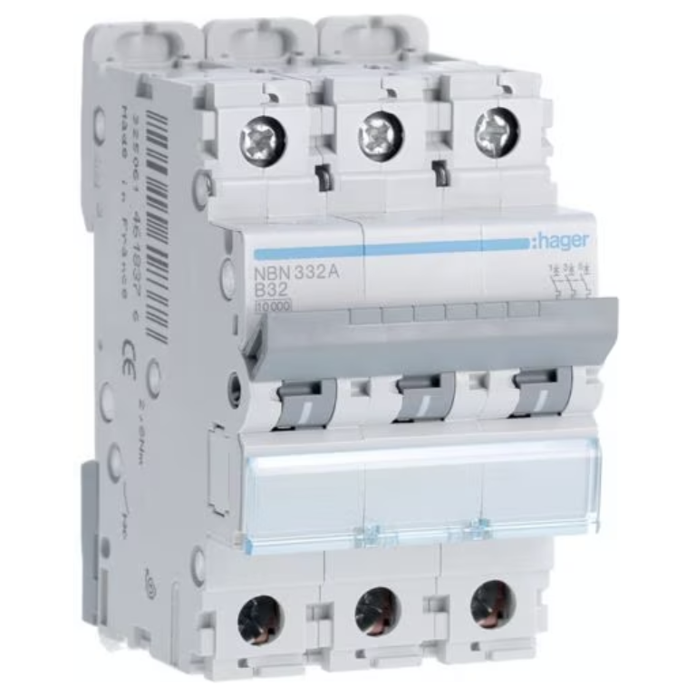 Hager NBN332A MCB TP Type B 32A 10kA