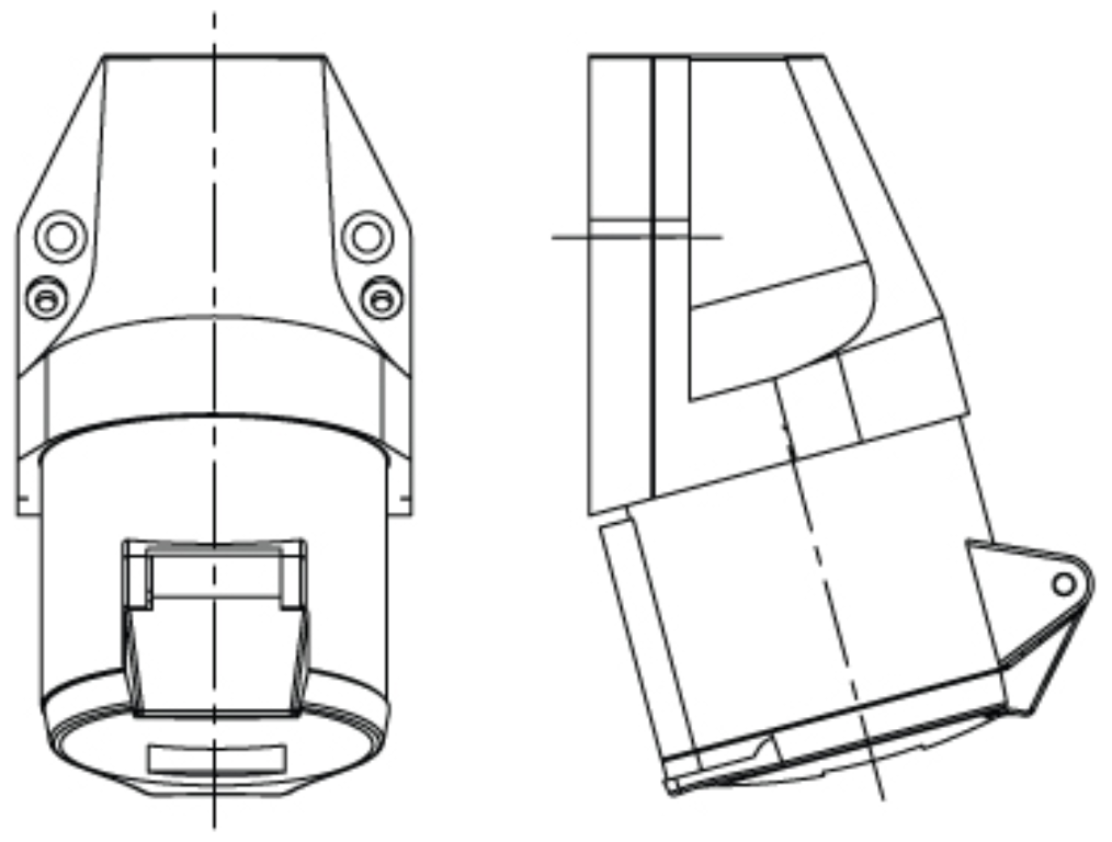 Socket, Wall 2P+E Top Entry IP44