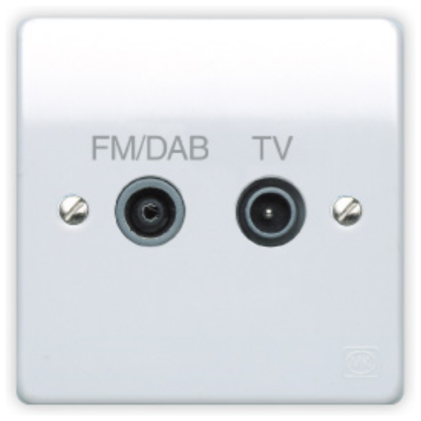 Socket, 1 Gang TV/FM DAB Diplexer