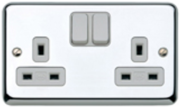 Socket, 2 Gang Switched DP