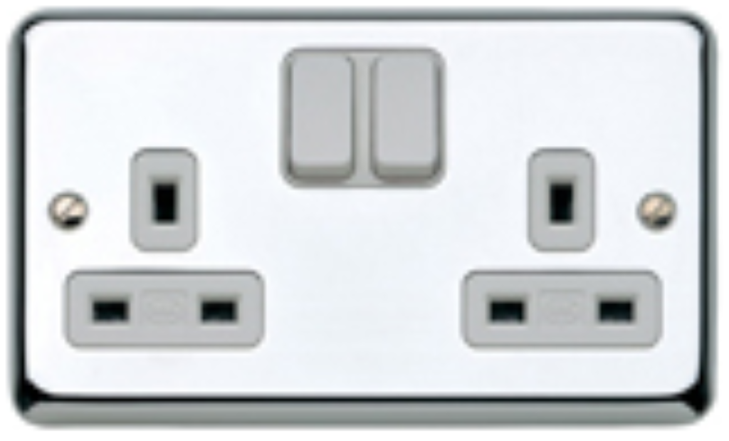 Socket, 2 Gang Switched DP