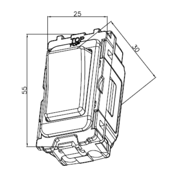 Switch, Module 2 Way SP, for Curved Edge Switch Grid - Image 2