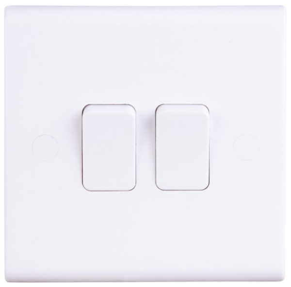 Plate Switch, 2 Gang 2 Way Intermediate