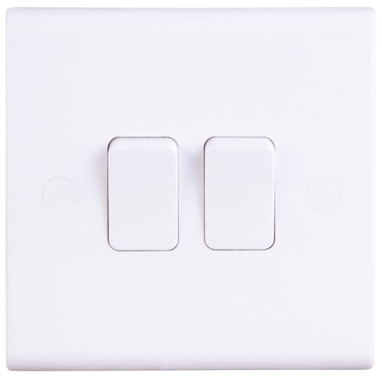 Plate Switch, 2 Gang 2 Way Intermediate