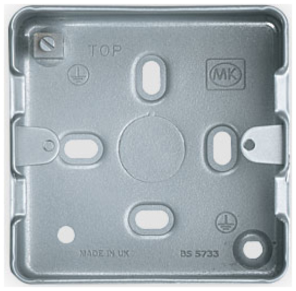 Box, 1 & 2 Gang Surface, c/w 5 x 20mm Knockouts