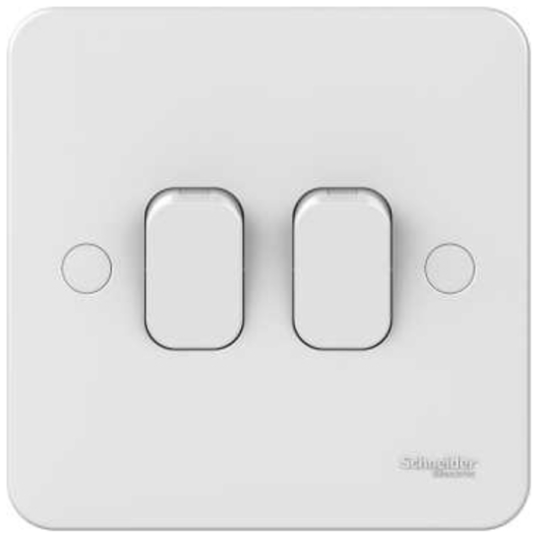 Plate Switch, 2 Gang 2 Way
