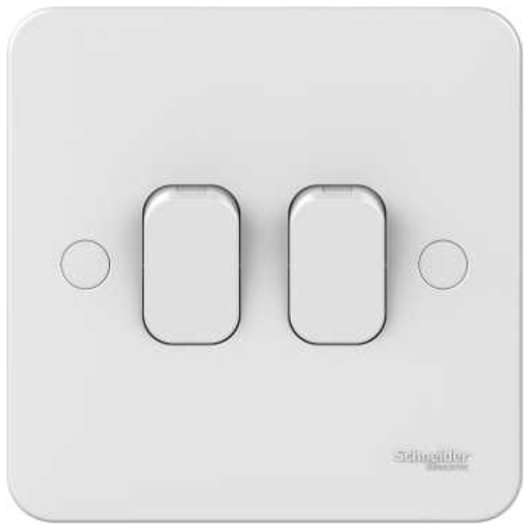 Plate Switch, 2 Gang 2 Way