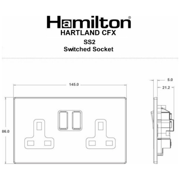 Hamln 74CSS2SS-W Socket Swd 2G 13A - Image 3