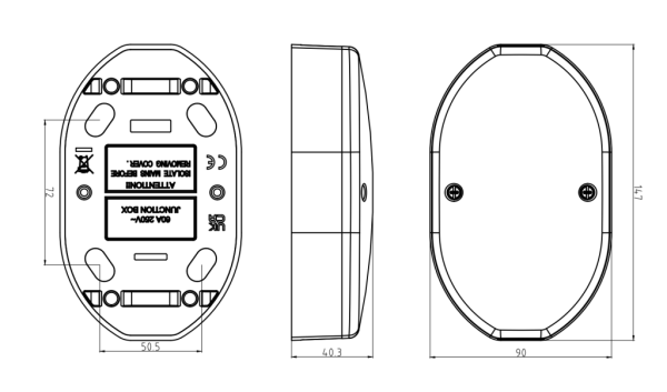 Junction Box, 3 Terminal, Pack=5 - Image 2