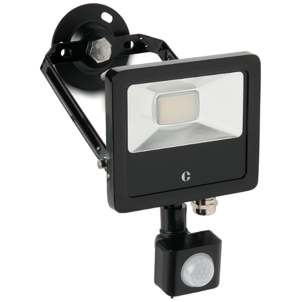 10W Floodlight, Colour Switchable PIR IP44, Tilt-Twist-Turn Bracket - Image 2
