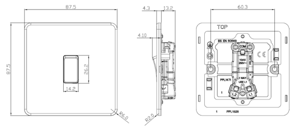 Switch, Screwless 1 Gang 2 Way - Image 2
