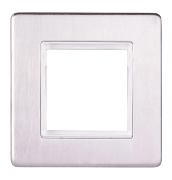 Data Plate, 1 Gang 2 Module, c/w White Insert